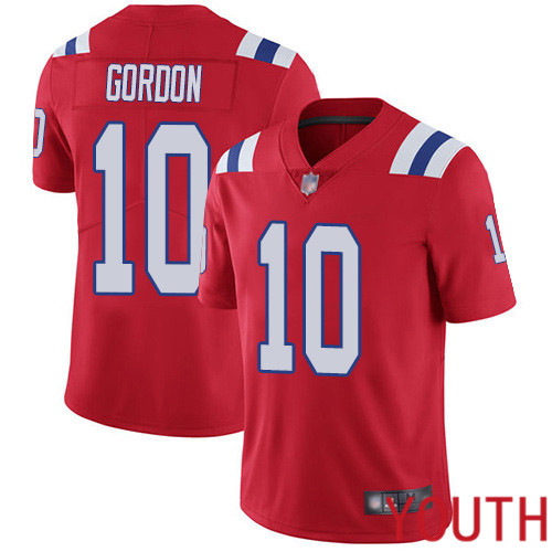 New England Patriots Football #10 Vapor Untouchable Limited Red Youth Josh Gordon Alternate NFL Jersey->new england patriots->NFL Jersey